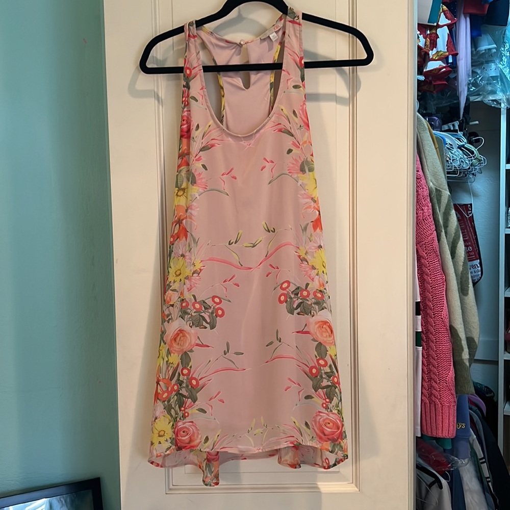 Tan Floral Dress